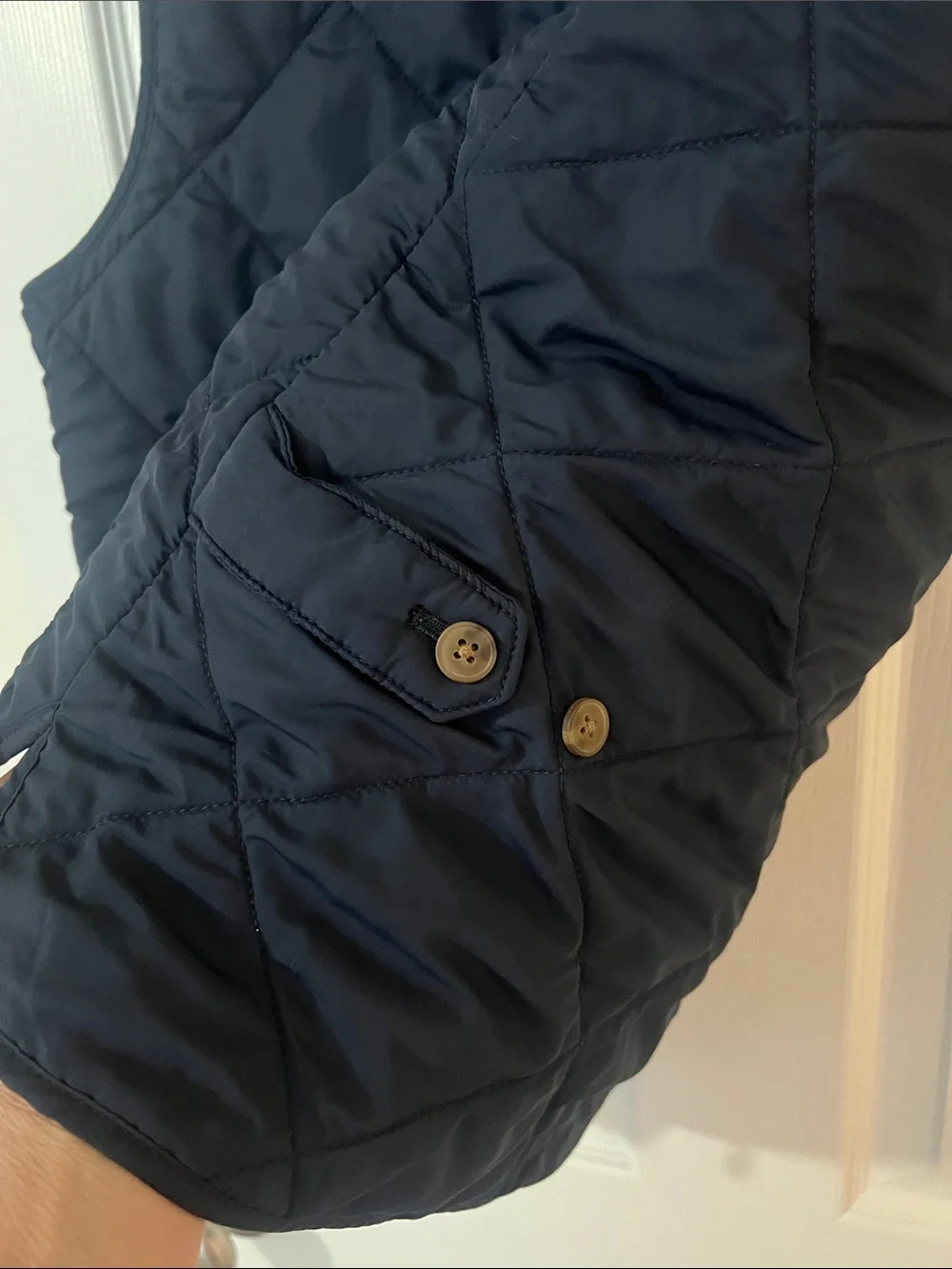 J. Crew Quilted Reversible Navy and Khaki Men's Vest